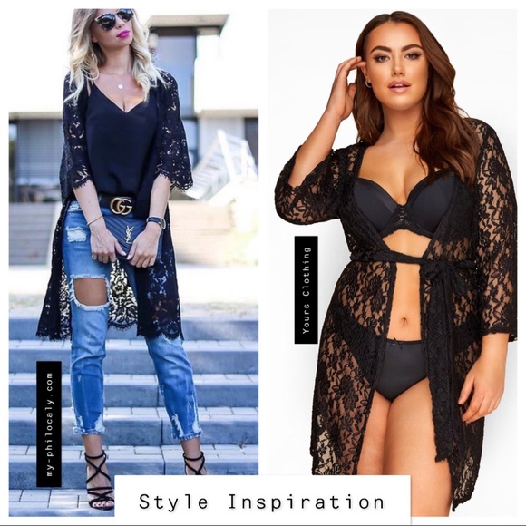 Francesca's Loren Striped and Scalloped Wrap - Picture 9 of 10